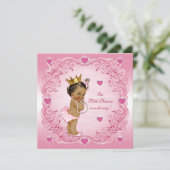 Romantische Ethnisch-Prinzessin-Liebe Herz-Babydus Einladung (Stehend Vorderseite)