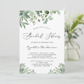 Romantische Eukalyptus Blätter Garten Brautparty Einladung (Stehend Vorderseite)