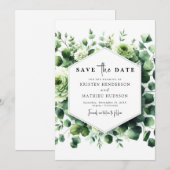 Romantische Eukalyptus Digitale Hochzeit Save The Date (Vorne/Hinten)