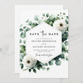 Romantische Eukalyptus Digitale Hochzeit Save The Date (Vorne/Hinten)