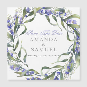 Romantische Eukalyptus & Lavender Wedding Ankündig Magnetkarte