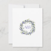 Romantische Eukalyptus & Lavender Wedding Einladun (Rückseite)