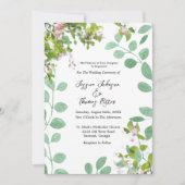 Romantische Eukalyptus Sommerhochzeit Einladung (Vorderseite)