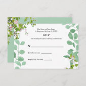 Romantische Eukalyptus Summer Wedding RSVP Card (Vorne/Hinten)