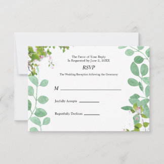 Romantische Eukalyptus Summer Wedding RSVP Card