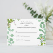 Romantische Eukalyptus Summer Wedding RSVP Card Karte (Stehend Vorderseite)