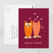 Romantische Eule: Liebe machen Postkarte (Vorne/Hinten)