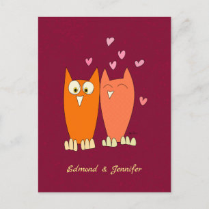 Romantische Eulen: Liebe machen Postkarte