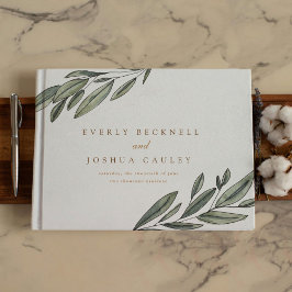 Romantische Evergreen Botanische Hochzeit Gästebuch