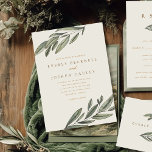 Romantische Evergreen Wedding Einladung<br><div class="desc">Elegant watercolor botanical wedding einladung featuring beautiful hand drawn olive zweig framing your wedding details. Personalize with your ceremony information in nature colored typography.</div>