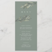 Romantische Evergreen Wedding Menu Card Menükarte (Vorderseite)