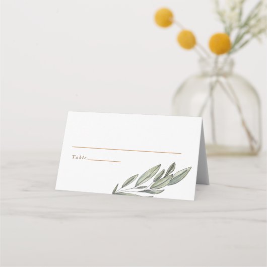 Romantische Evergreens Wedding geklappt Platzkarte (Vorderseite)