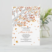 Romantische Fallende Blätter Dusche Einladung (Stehend Vorderseite)