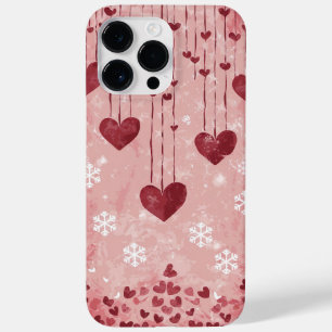 Romantische Fallende Herzen und Schneeflocken Case-Mate iPhone 14 Pro Max Hülle