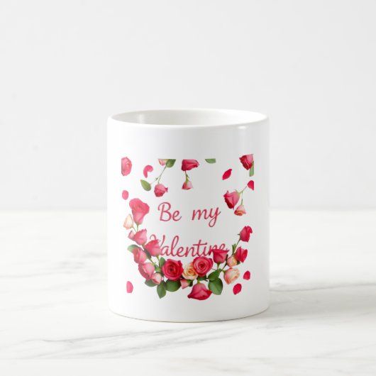Romantische Fallende Rose Design Kaffeetasse (Mittel)