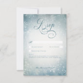 Romantische Fallende Schnee Blau Weißer Sparkle Ke RSVP Karte (Vorderseite)