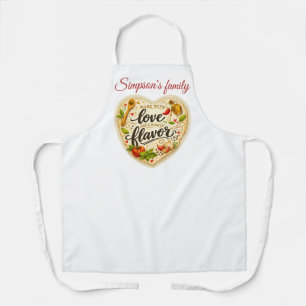 Romantische Familien-Schürze – Kochen mit Liebe   Schürze