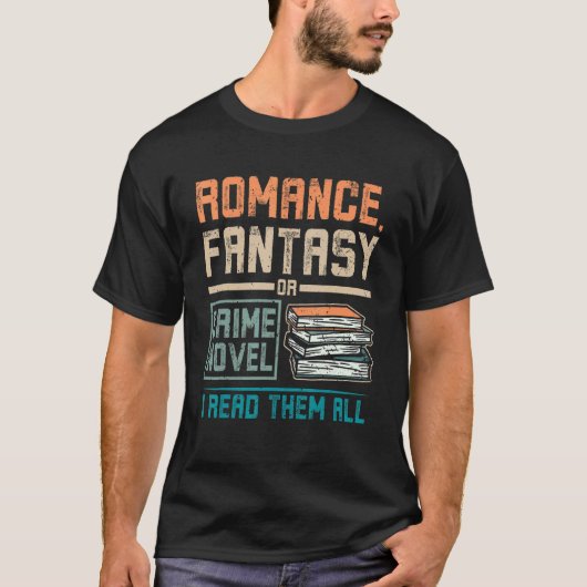 Romantische Fantasie oder Kriminalroman T-Shirt (Vorderseite)