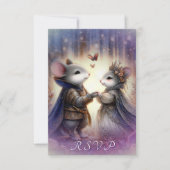 Romantische Fantasy Fairytale Hochzeit RSVP Karte (Vorderseite)