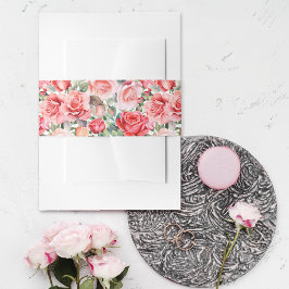 Romantische Farbe Rosa Muster Einladungsbanderole