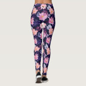 Romantische Farbe Rosa Roses Floral Boho Leggings (Rückseite)