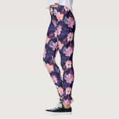 Romantische Farbe Rosa Roses Floral Boho Leggings (Links)