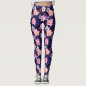 Romantische Farbe Rosa Roses Floral Boho Leggings (Vorderseite)