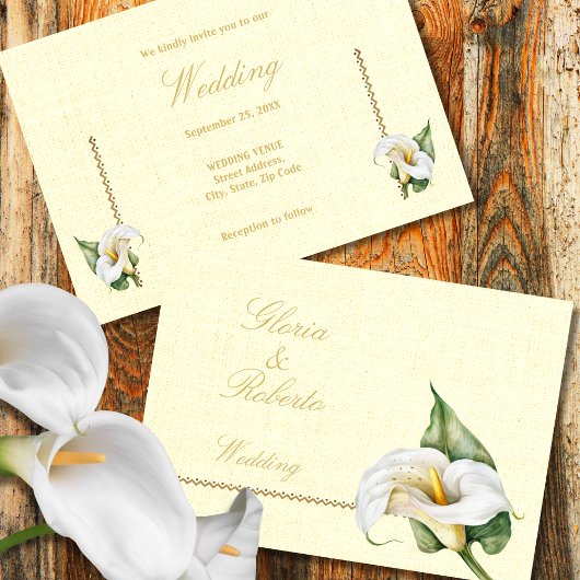 Romantische Farben Cala Lily mexikanische Hochzeit Einladung