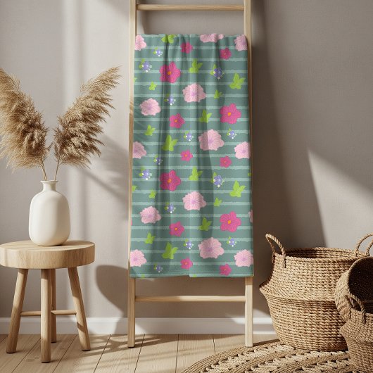 Romantische farbenfrohe Chic Floral Pattern Trendy Badhandtuch Set