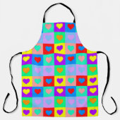 Romantische Farbenfrohe Herzdesign Pop Art Collect Schürze (Vorderseite)