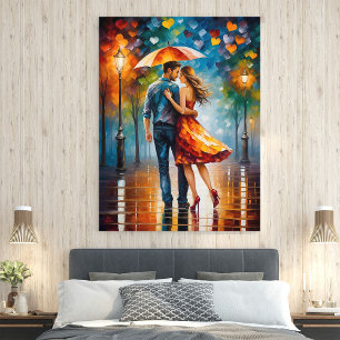 Romantische farbenfrohe Liebe liegt in der Luft au Poster