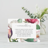 Romantische farbenfrohe Magnolia Florale Unterkünf Begleitkarte (Stehend Vorderseite)