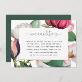 Romantische farbenfrohe Magnolia Florale Unterkünf Begleitkarte (Vorne/Hinten)