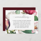 Romantische farbenfrohe Magnolia Florale Unterkünf Begleitkarte (Vorne/Hinten)