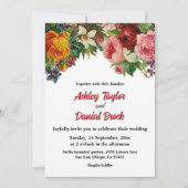 Romantische farbenfrohe Rose Elegante Hochzeit der Einladung (Vorderseite)