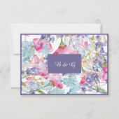 romantische farbenfrohe Wildblume Hochzeit RSVP Karte (Rückseite)