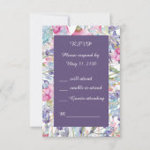 Romantische farbenfrohe Wildblume Hochzeit RSVP Karte (Vorderseite)