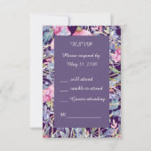 Romantische farbenfrohe Wildblume Hochzeit RSVP Karte (Vorderseite)