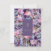 Romantische farbenfrohe Wildblume Hochzeit RSVP Karte (Rückseite)