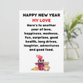 Romantische farbige Neujahrskarte Feiertagskarte (Stehend Vorderseite)