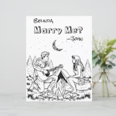 Romantische Farbseite | Heirate mich? (Stehend Vorderseite)