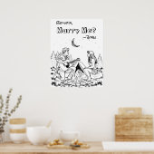 Romantische Farbseite | Heirate mich? Poster (Küche)