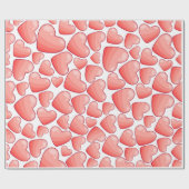 Romantische Feier Rosa Herz Geschenkpapier (Flach)