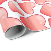 Romantische Feier Rosa Herz Geschenkpapier (Rolleneckpunkt)
