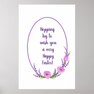 Romantische Feiertags-Kränze Tulpenblumen Ostern Poster