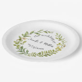 Romantische Feldhochzeit Blume Pappteller (Schrägansicht)