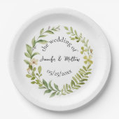 Romantische Feldhochzeit Blume Pappteller (Vorderseite)