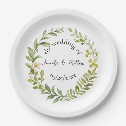 Romantische Feldhochzeit Blume Pappteller (Vorderseite)