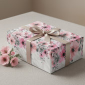 Romantische Feminine Elegante Antique Rosa Flora Geschenkpapier Set