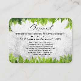 Romantische Fern-Blätter Hochzeitsfeier Begleitkarte